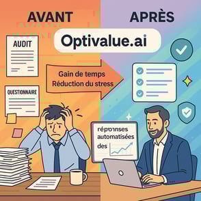 ISO/IEC 27001 : avant/après Optivalue.ai pour un gain de temps et sérénité